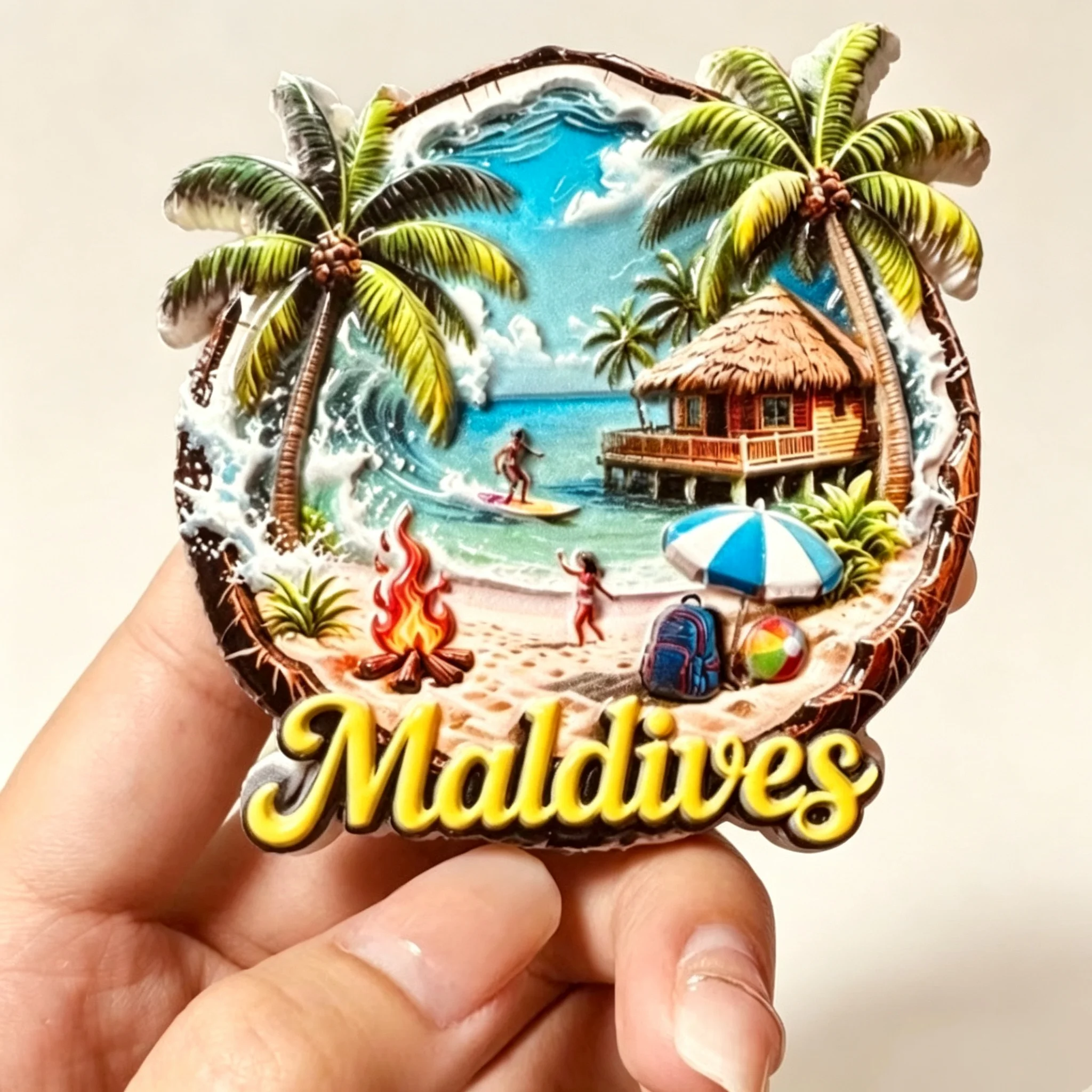 Asia  Maldives  3D Fridge Magnets Tourism Souvenir Refrigerator Magnets Sticker