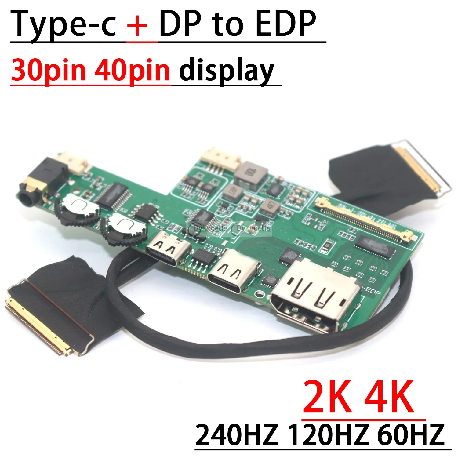 30Pin 40pin rodzaj USB-c + DP do EDP sygnał płyta sterownicza 2K 4K 60HZ 165hz 144hz 240HZ ekran LCD kabel koncentryczny do notebooka