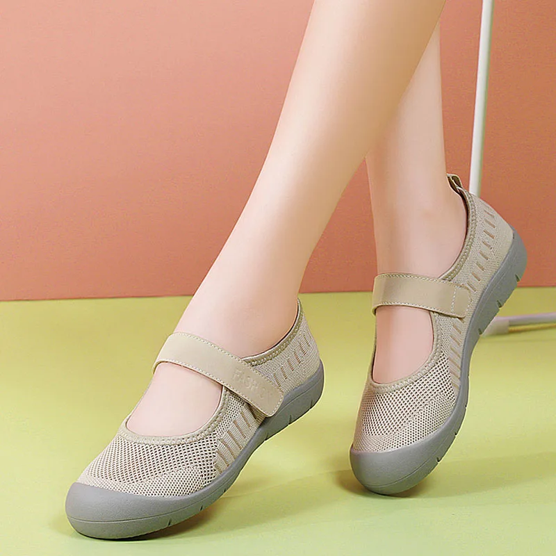 

Women Flats Spring Summer Knitted Breathable Casual Shoes for Woman Round Toe Female Walking Loafers Sneakers Women WSH5306