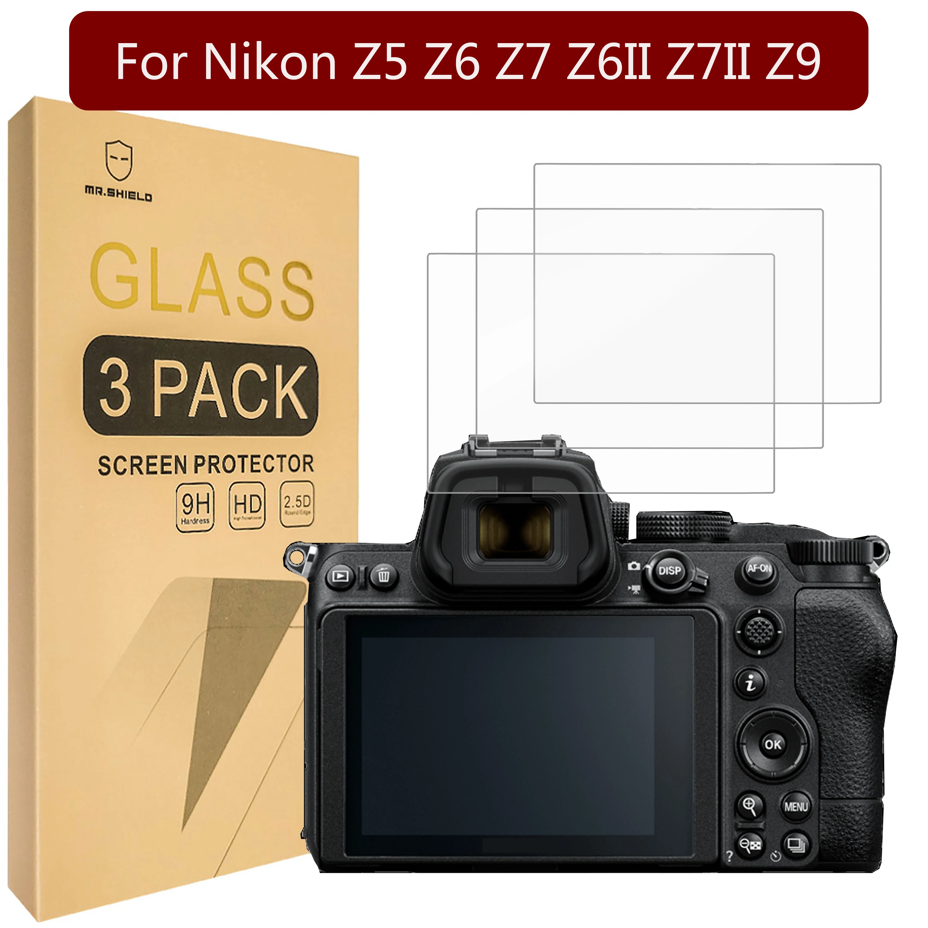 

Mr.Shield [3-Pack] Screen Protector For Nikon Z5 Z6 Z7 Z6II Z7II Z9 [Tempered Glass] [Japan Glass with 9H Hardness]