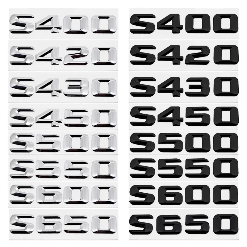 Modified Letter Emblem for Mercedes Benz S400 S420 S430 S450 S500 S550 S600 S650 Car Rear Sticker Trunk Tail Badge Decal