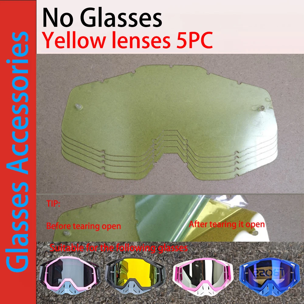 Akcesoria motocrossowe Torba na okulary Wymienne soczewki Przezroczyste zapasowe soczewki Bezpieczeństwo Szybki demontaż Soczewki Sprzęt do okularów Przezroczysty