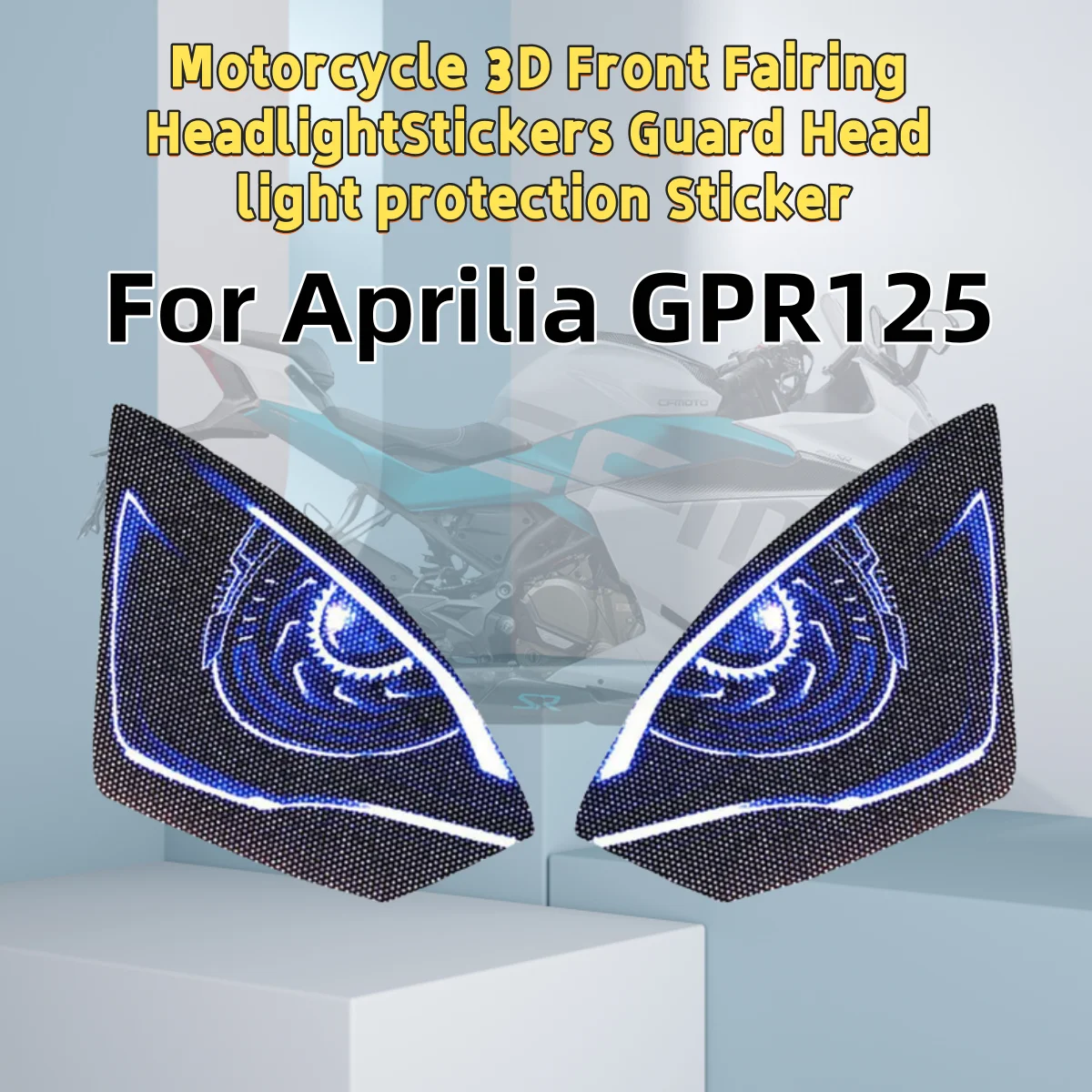 

HeadlightStickers For Aprilia GPR 125 Motorcycle 3D Front Fairing HeadlightStickers Guard Head light protection Sticker