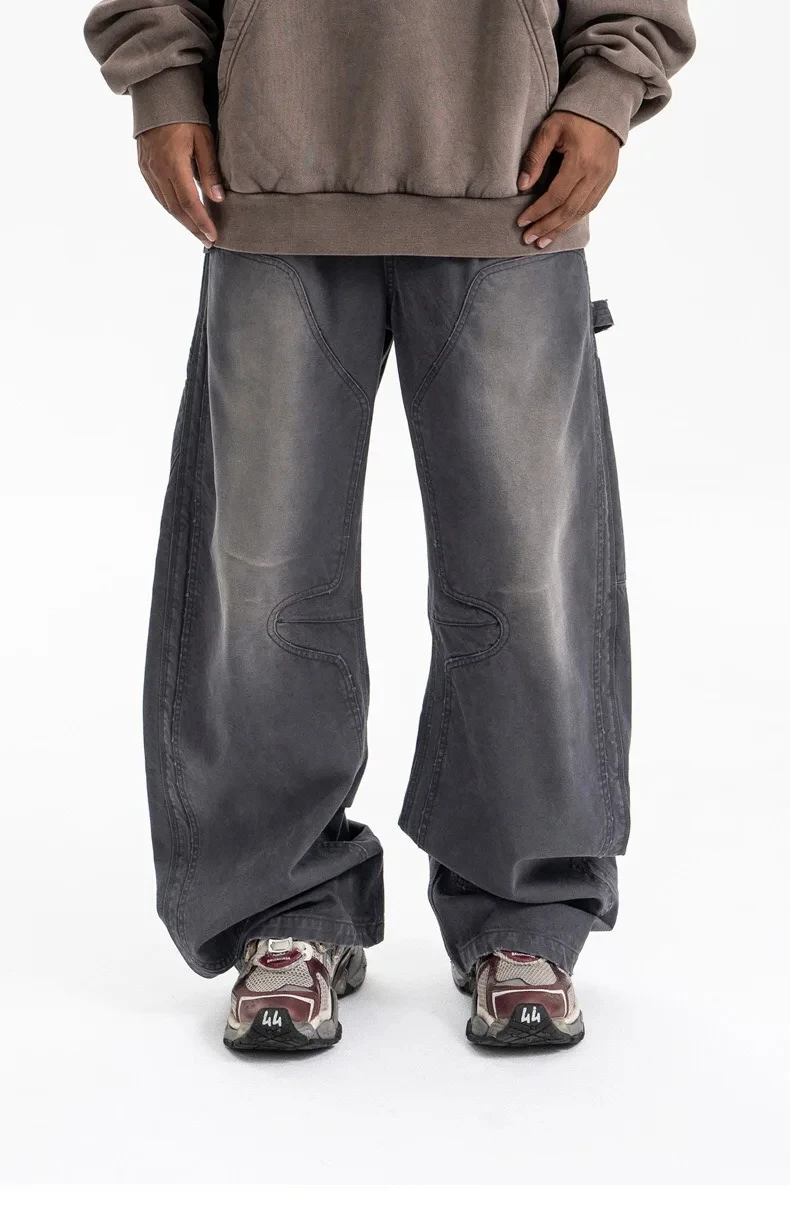 

Джинсы-карго SUPER WAY с широкими штанинами, серые абрикосовые новые поступления P504 #