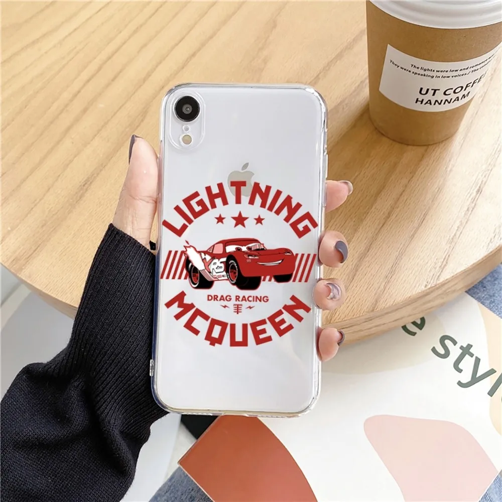 Cars_L-Lightning_M-McQueen Telefoon Hoesje Voor Iphone 15 11 13 14 Pro Max 7 8 Plus X Xr Xs Max Se2020 12Mini Transparant Hoesje