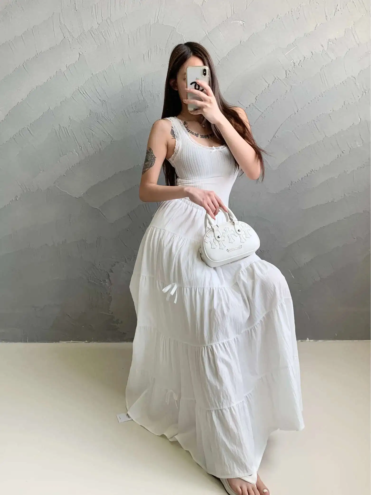 Pure Desire Style Lace Splicing Tank Top Strap Women's Summer Bow Slim Bottom Short Top Fashion Sweet Women Tops K7QX