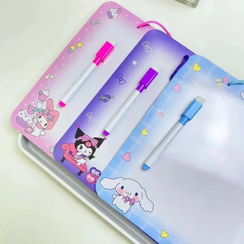 10pcs Sanrio Hello Kitty Melody Kuromi Stitch Cartoon Anime Whiteboard Cute Color Writing Board Student Hanging Board Wholesale