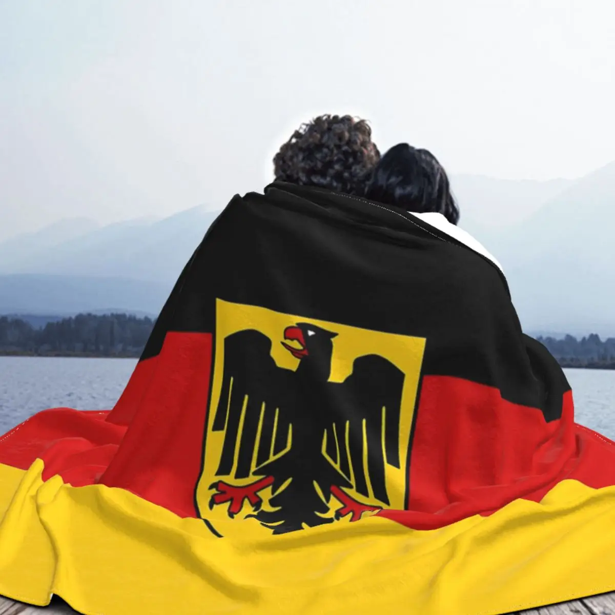 German State Flag Germany Blanket Imperial Eagle Fuzzy Throw Blanket Bedroom Sofa Printed Ultra-Soft Warm Bedspreads