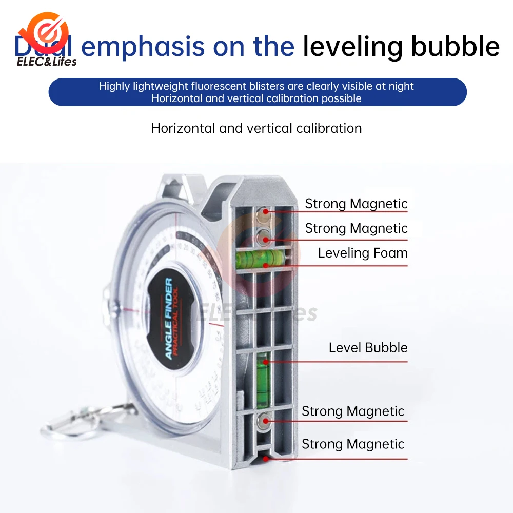 Imagem -04 - Mini Digital Angle Gauge Transferidor Magnético Inclinômetro Ponteiro Nível Ângulo Finder Ângulo Cube Nível com Magnes