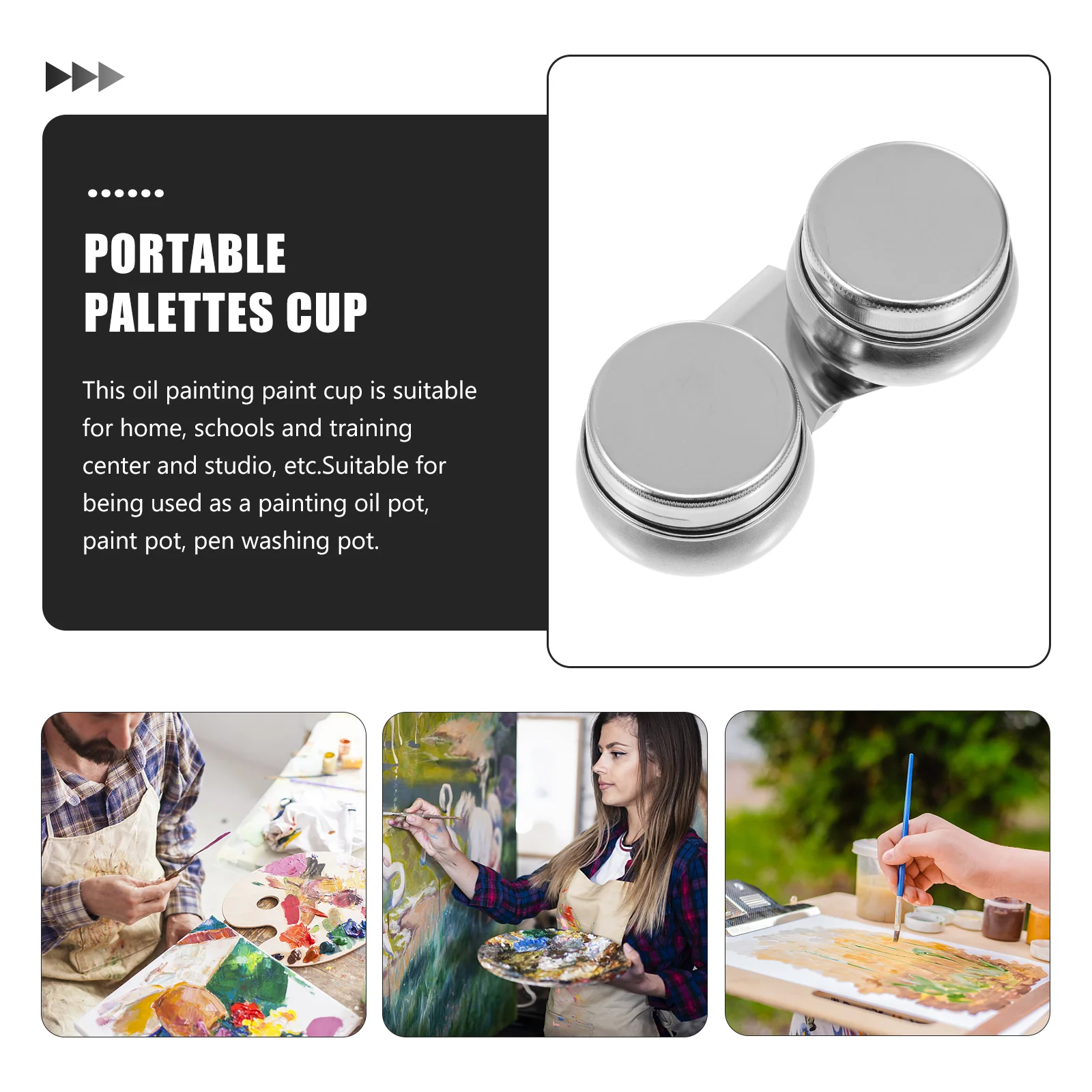 

3 Pcs Can Paint Water Cups Pigment Brush Cleaning Pot Mixing Portable Drawing Holder Brush Cleaning Art Supplies