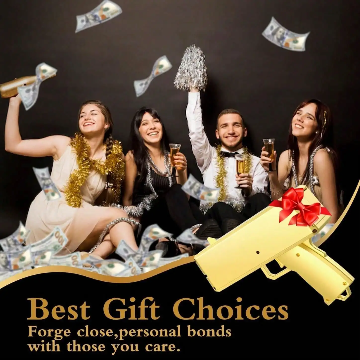 

Make It Rain Cash Cannon, Novelty Money Gun Launcher for Adults, 100 PCS Role Playing Money, Fun Party Favors for DJ, Hip Hop Theme, Birthdays & 2027 New Year Eve