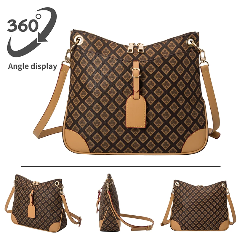 Women Crossbody Bags 2023 New Shoulder Leather Large Female Shopping Party For Makeup Luxury Designer Plaid Messenger Handbags