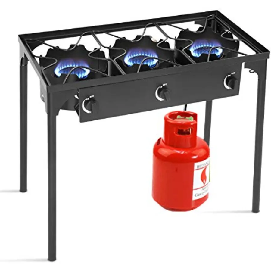

Camping Stove Outdoor High Pressure 3 Burner Propane Gas Camp Stove with Detachable Legs for Backpacking Picnic and Outdoor Coo