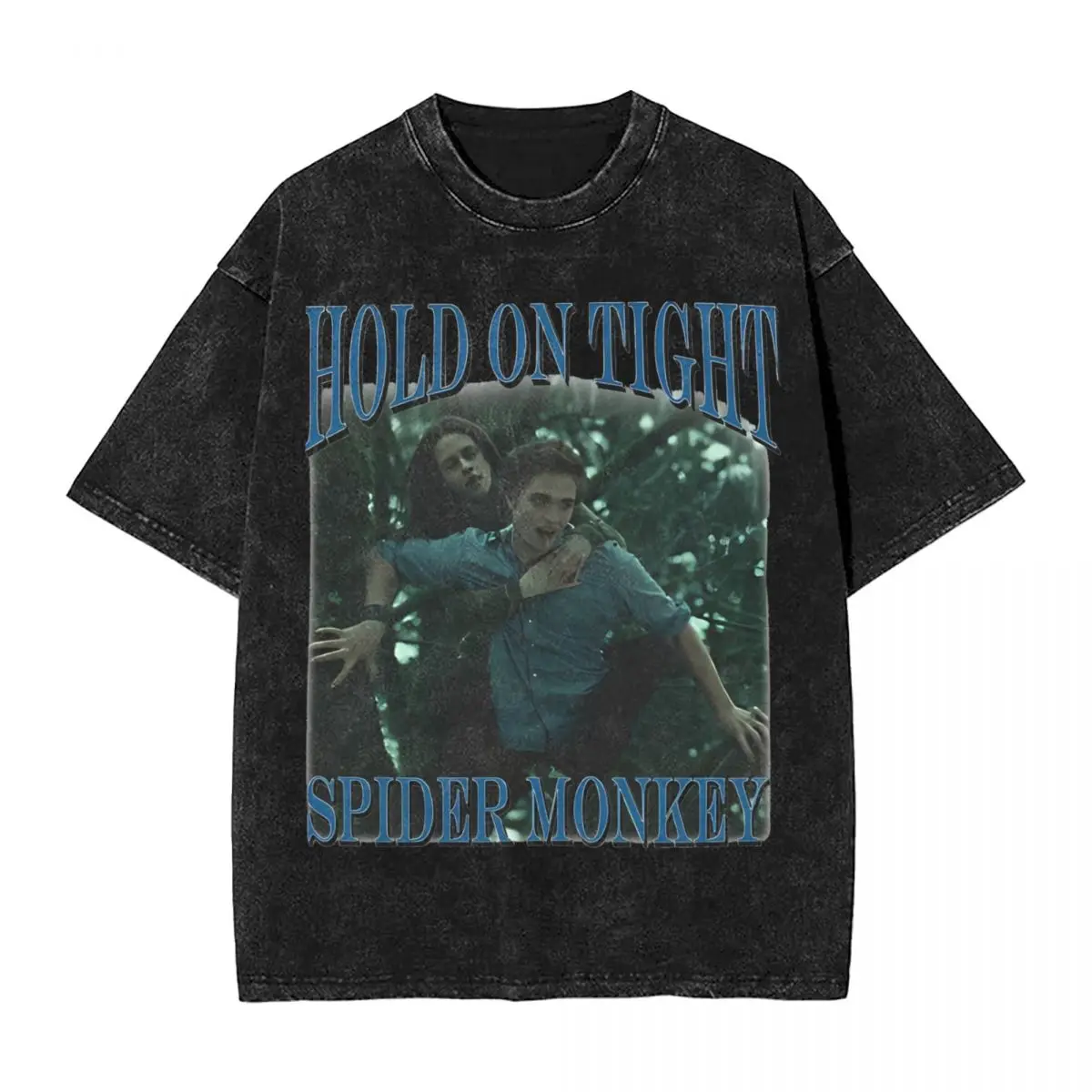 Hold On Tight Spider Monkey T-Shirts Edward Cullen Top Tees Summer Vintage Short Sleeve T-Shirt O-Neck Hip Hop Casual Tshirt Hot