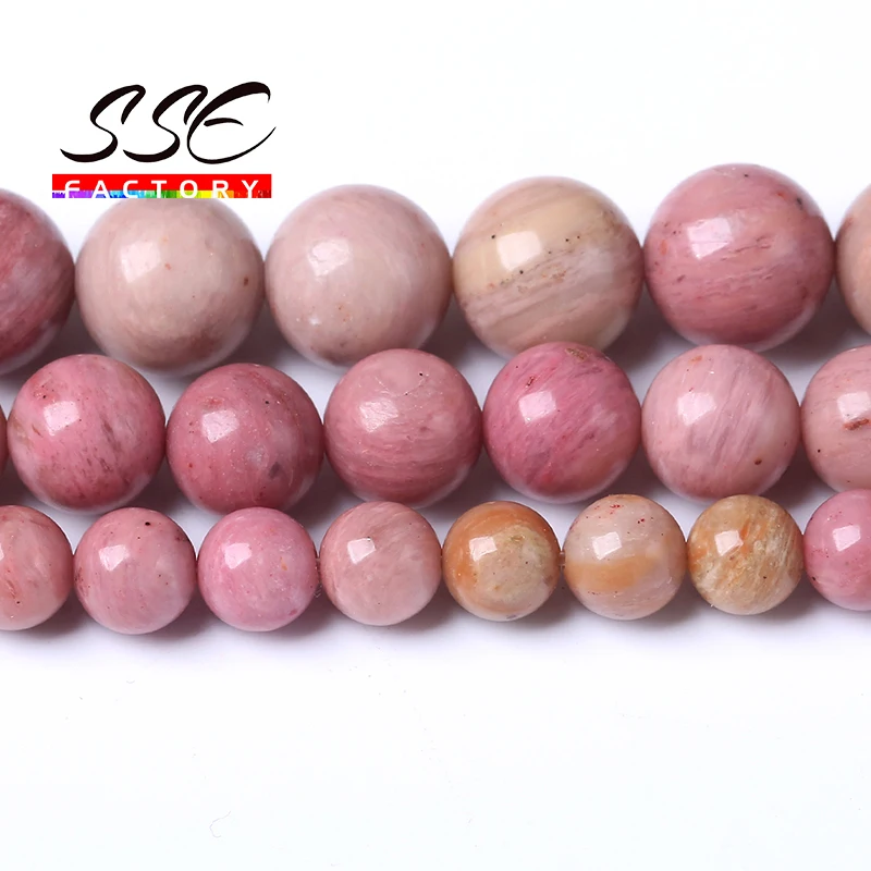 A+ Red Rhodonite Beads Natural Pink Stone Round Loose Beads For Jewelry Making DIY Bracelets Necklaces Accessories 4 6 8 10 12mm