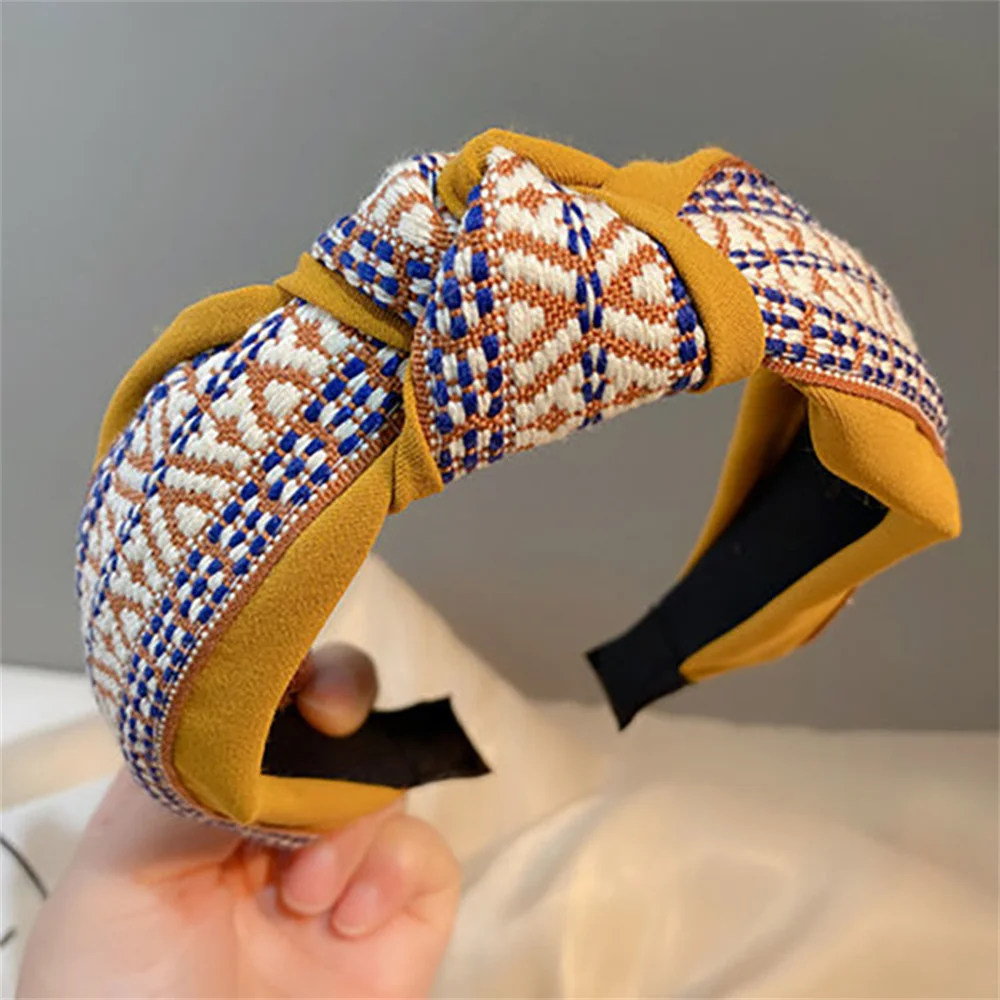 Vintage Knotted Wide Hairbands For Women Girl Headbands Vintage Fabric Hair bands Female Bohemia Hair Hoop Hair Accessories Gift