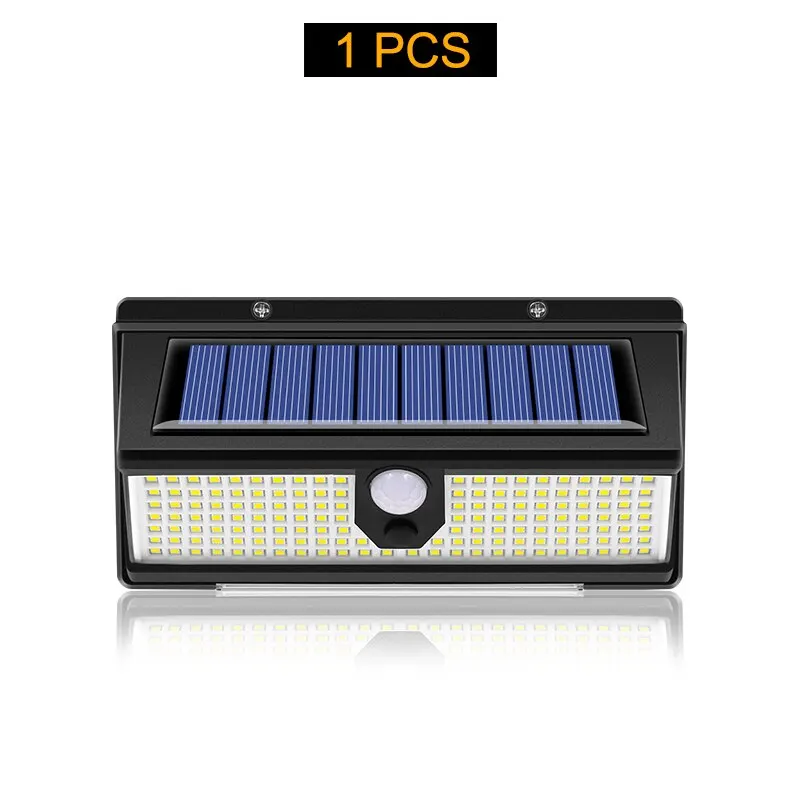 190 led zonne-energie led-licht buiten tuindecoratie wandlamp met 4-modus IP65 waterdicht zonne-bewegingssensor licht voor tuindeur