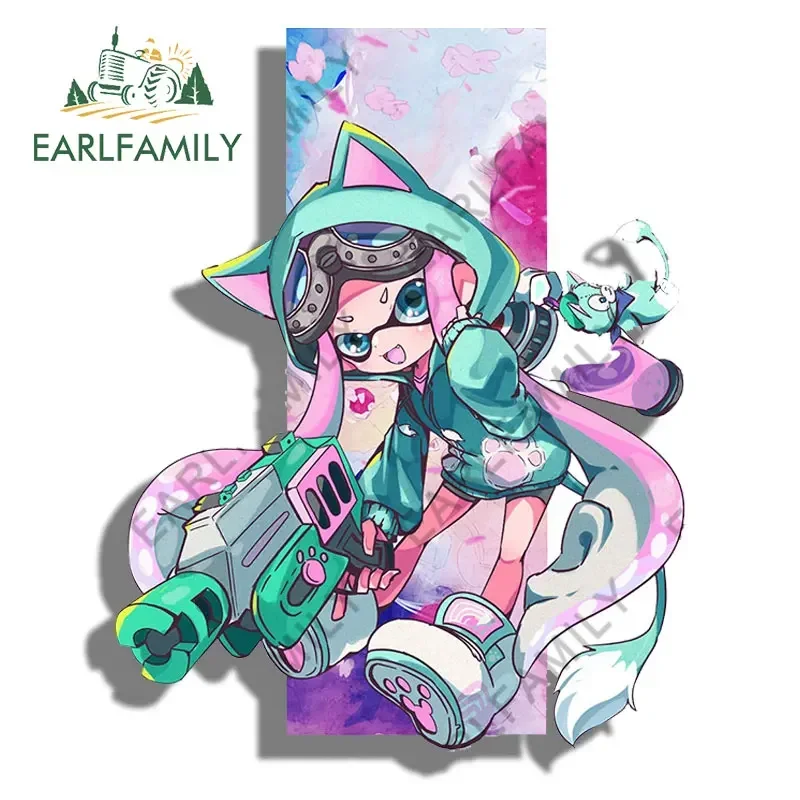 EARLFAMILY 13 cm x 10,3 cm Anime Octopus Girl Autoaufkleber Graffiti Laptop Persönlichkeit Motorrad Autozubehör Aufkleber Sonnenschutz