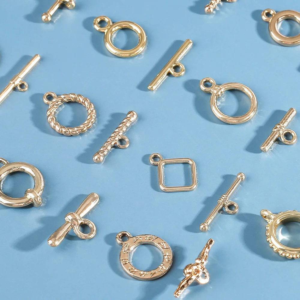 fai da te alla moda e semplice rotondo quadrilatero che preserva il colore oro OT chiusura collana braccialetto accessorio chiusura coda