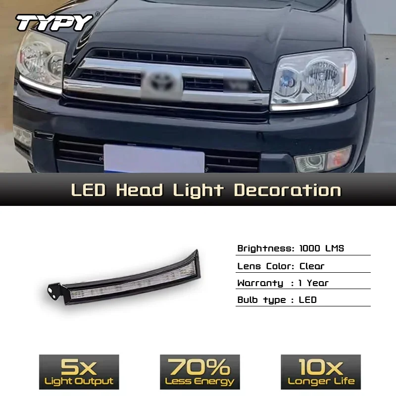 

TYPY Автомобильные светодиодные противотуманные фары для Toyota 4 Runner 2003-2005 Автомобильные светодиодные дневные ходовые огни Динамический указатель поворота Автоаксессуары