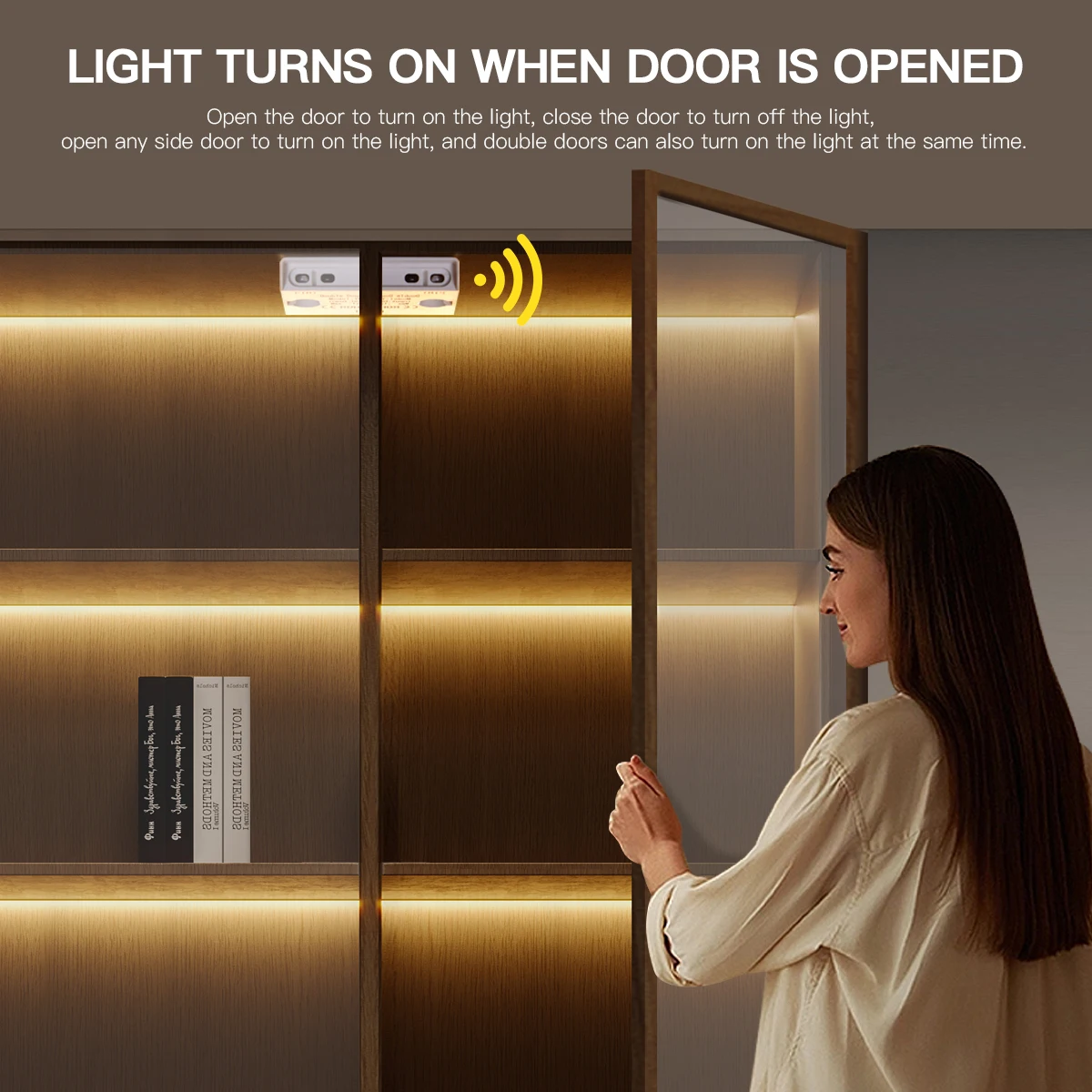 

12V LED under Cabinet Lighting 1-10PCS COB Strips Night Light with Door Control Switch 2m/5m Length Auto-On When Door Opens