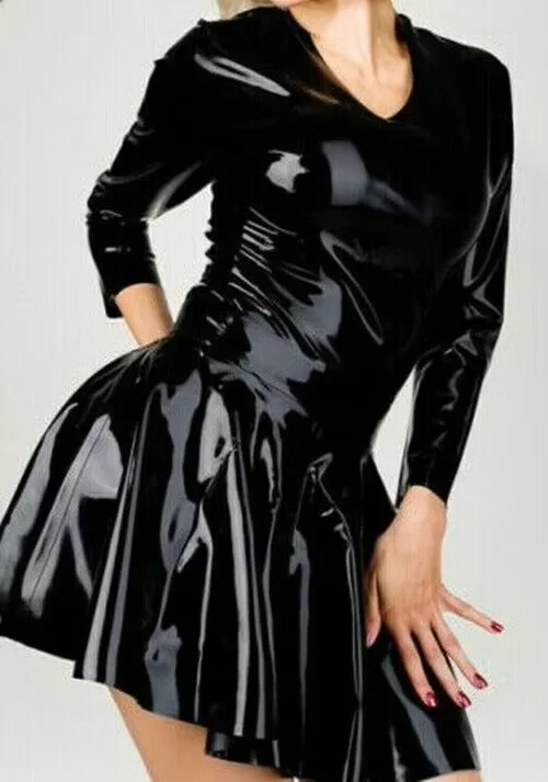 

sexy latex dress female rubber party dress club wear unique