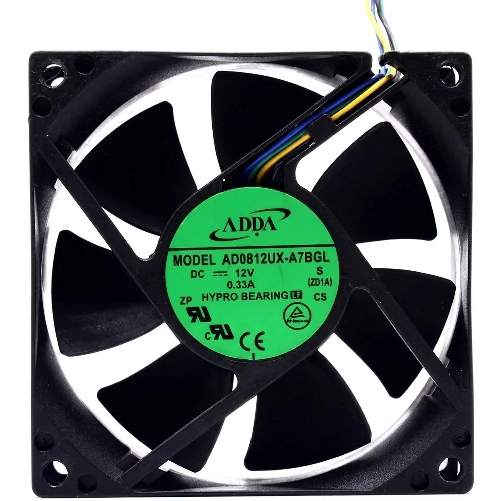 For ADDA AD0812UX-A7BGL 8025 DC12V 0.33A 8CM Temperature Control Cooling Fan