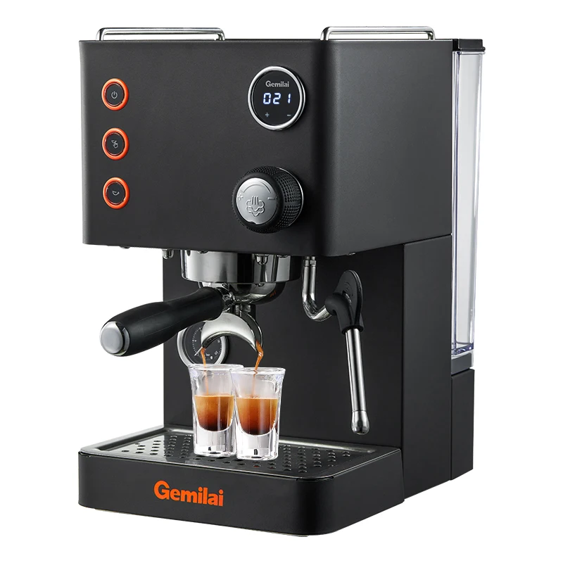 Gemilai CRM3007L Luxus 2-in-1 mit Milchaufschäumer, kleine professionelle Latte Cappuccino-Espresso-Kaffeemaschine für den Heimgebrauch