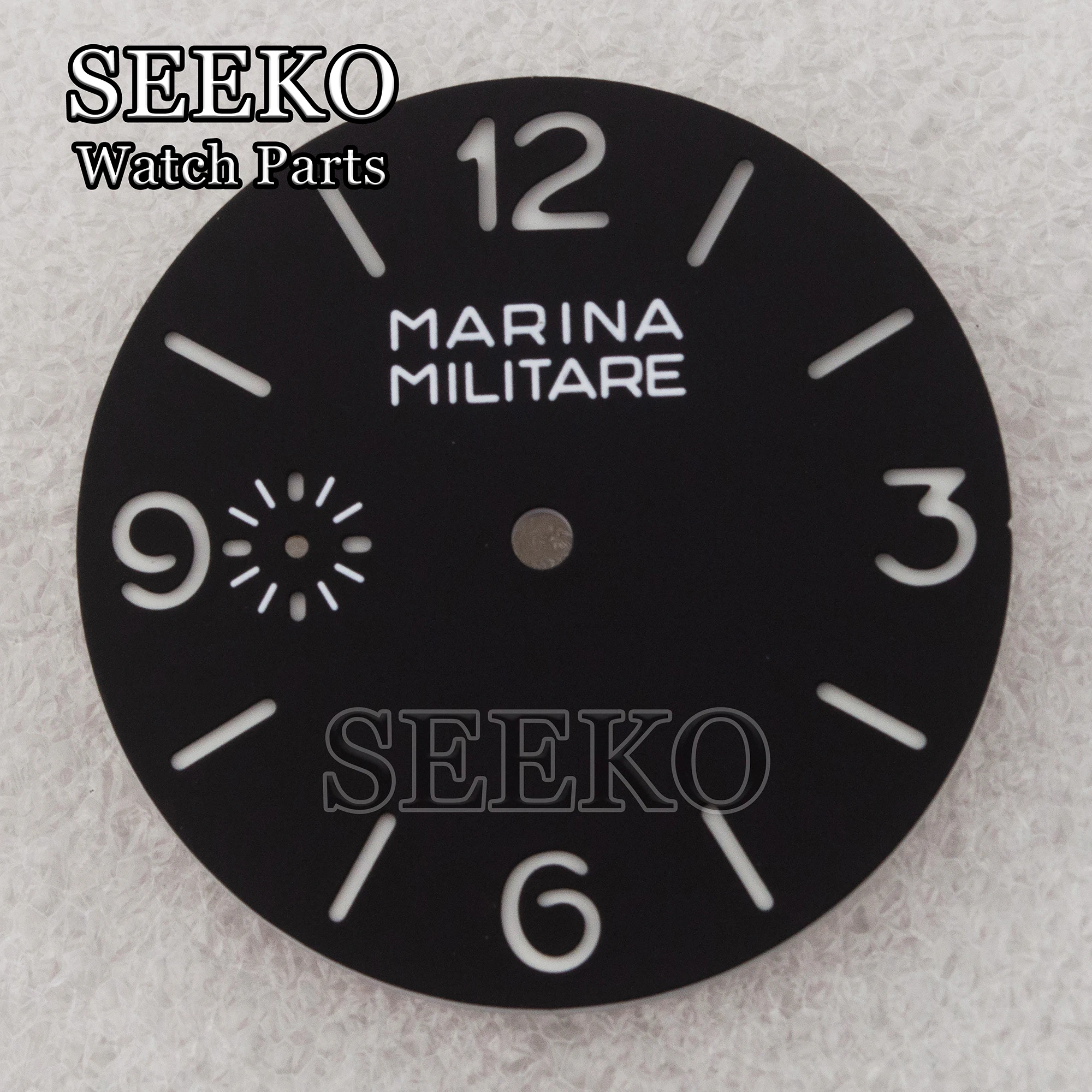 39mm Black Sandwich Watch Dial Face Luminous Markers Hands Set Fit PAM 6154 Case ETA6497 6498 ST3600 3620 Hand Winding Movement