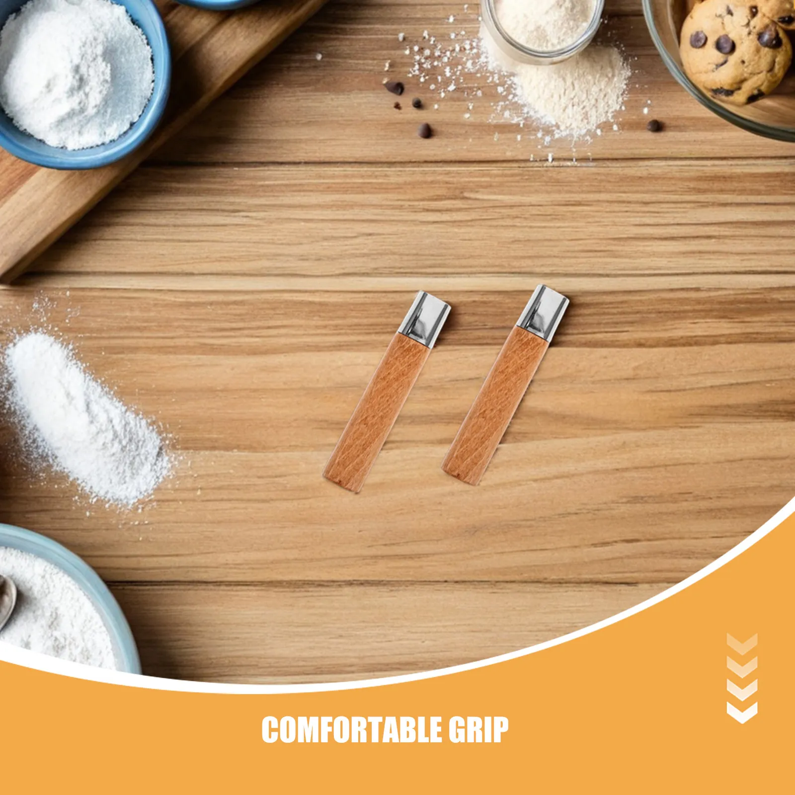 2Pcs Kitchen Knife Rosewood Handles Ergonomic Cutter Replacement Handle for Chopper Slicing Grip Kitchen Cutter Tool Repair view 4