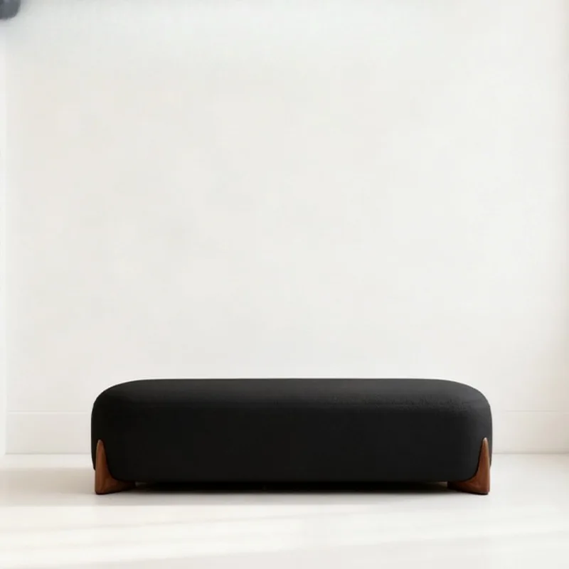 

Simple modern rest bench solid wood foot design bedroom bedside stool living room shoe changing stool light luxury fabric bench