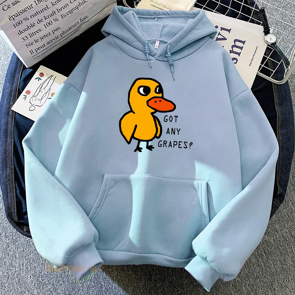 The Duck Song Got Any Grapes Hoodies Kawaii Girls Winter Fleece Sweatshirts Long Sleeve Women/Men Hooded Pullovers Casual Hoody