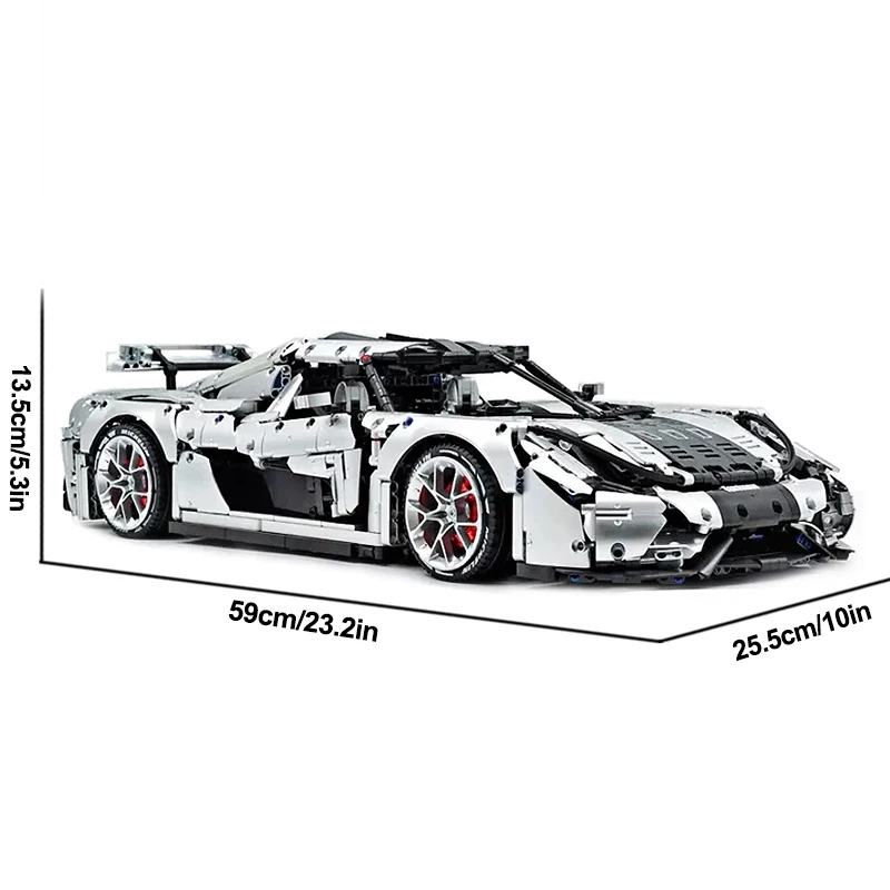 MOC T010 테크니컬 리미티드 에디션 실버 하이퍼카 모델 빌딩 블록 브릭 교육용 퍼즐 DIY 장난감 생일 선물 어린이용