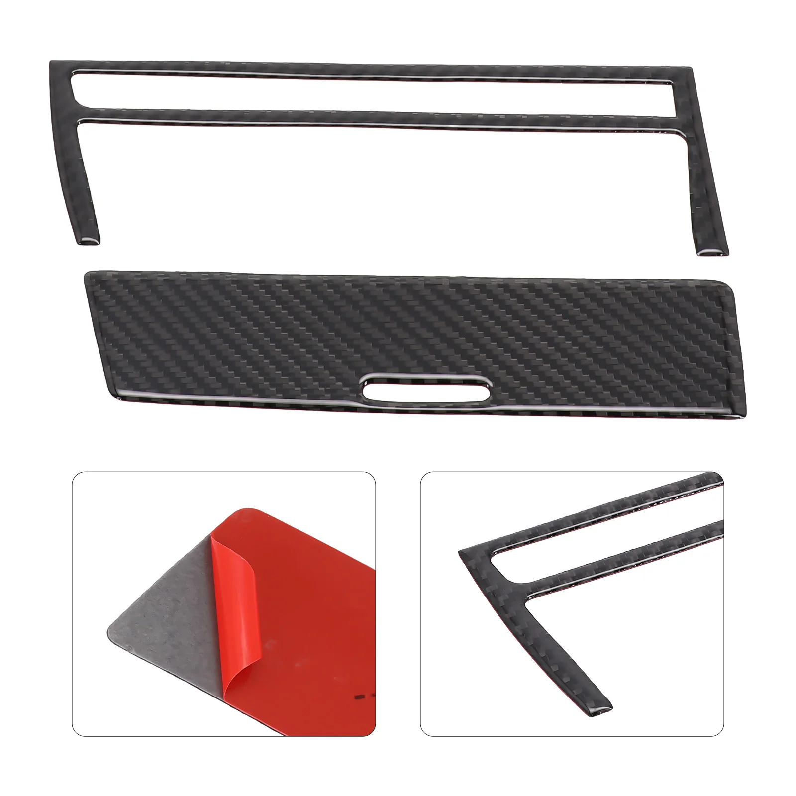 2pcs Carbon Fiber Car Interior Central Strip Cover Decor Trim For BMW Old 3 Series E46 1998-2005 Auto Interior Accessories