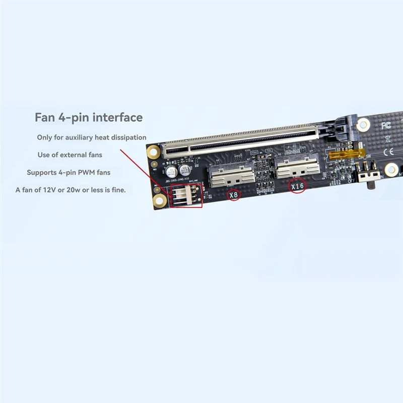 Graphics Card Expansion Dock 2 Port Slimsas X16 Base Board Slimsas PCIE4.0 X16 To Slimsas 8654 PC Adapter
