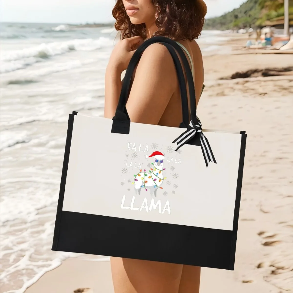 فالا لالا لاما 2026 وصول جديد موضة عملية واسعة حقيبة حمل قابلة لإعادة الاستخدام نمط طباعة 2 لهجة الثقيلة حقيبة كتف كبيرة #1