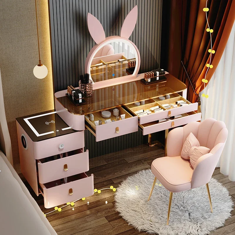 

Luxury Drawers Vanity Table Bedroom Storage Modern Organizer Dressing Table Chair Service Mesa De Maquillaje Trendy Furniture