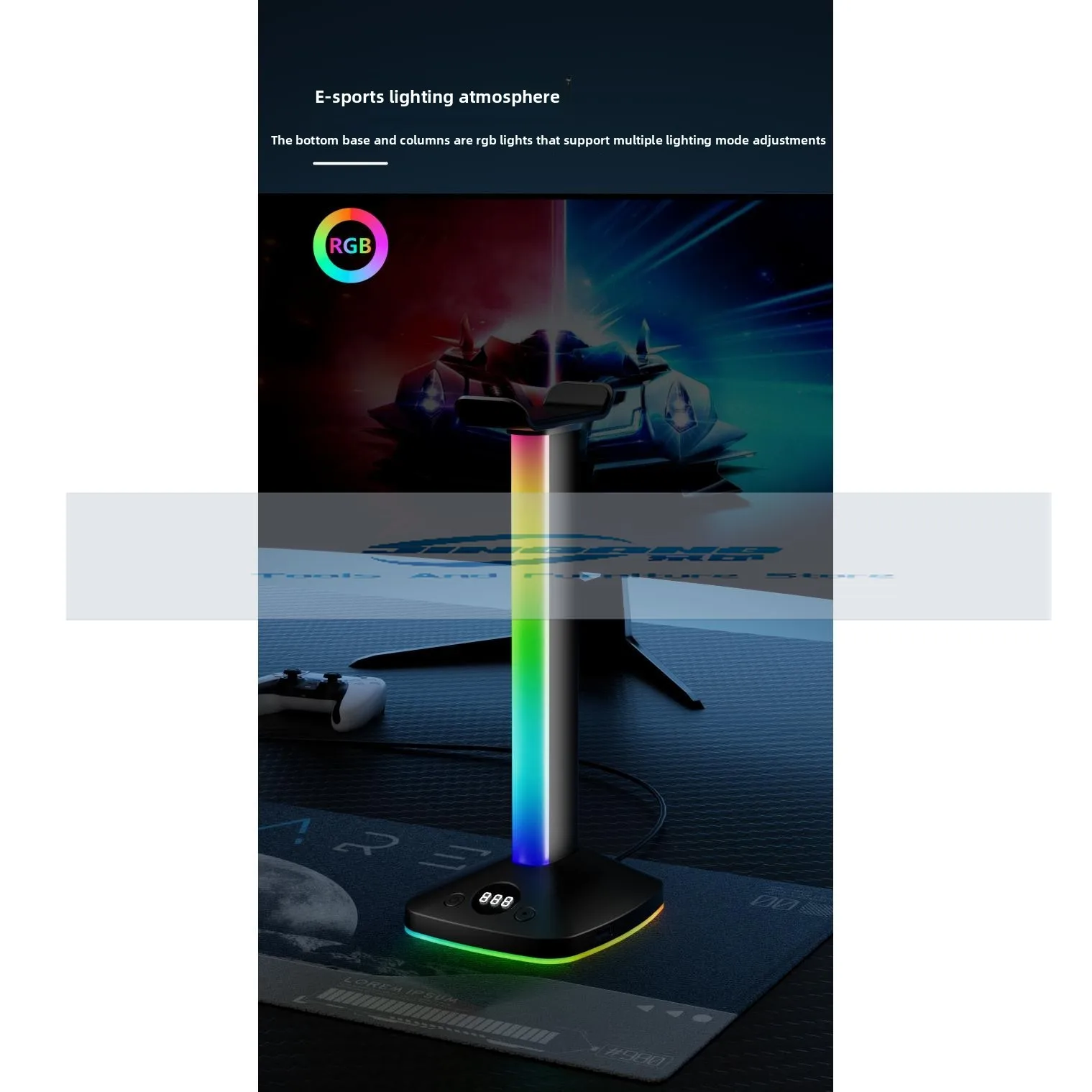 

ZIDLI Магнитная HS-004 Подставка для наушников Игра RGG Освещение Креативная вешалка для дисплея Гарнитура