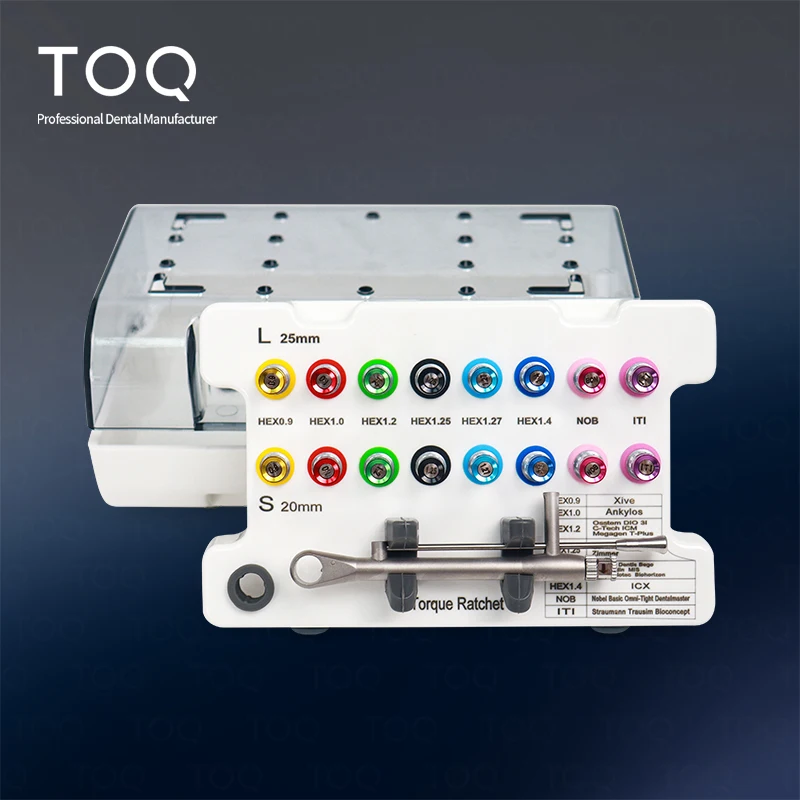 

High Quality Screwdriver Tools Dental Implant Torque Wrench Ratchet 10-70NCM with Drivers & Wrench Kit