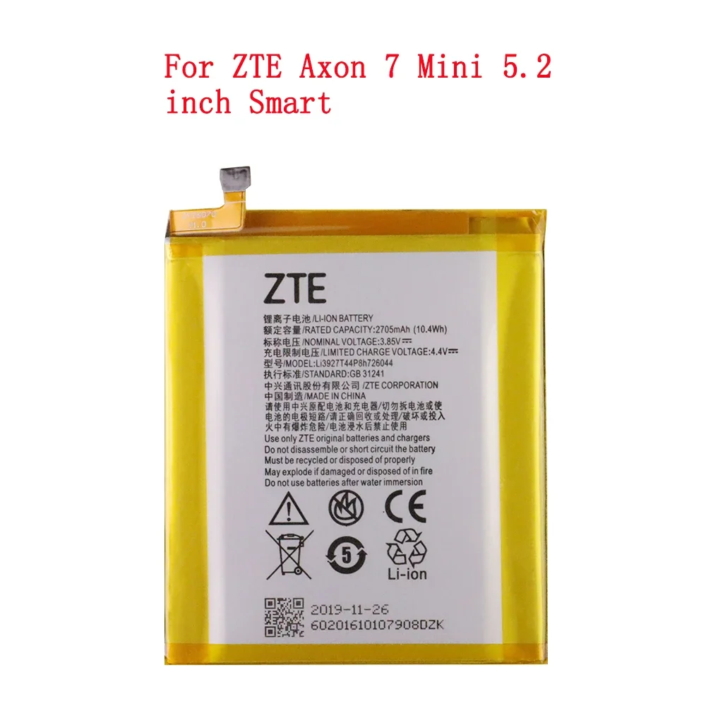 

2705mAH Li3927T44P8H726044 Original Phone Battery For ZTE Axon 7 Mini 5.2 inch Smart Mobile Phone Battery Batteries Bateria