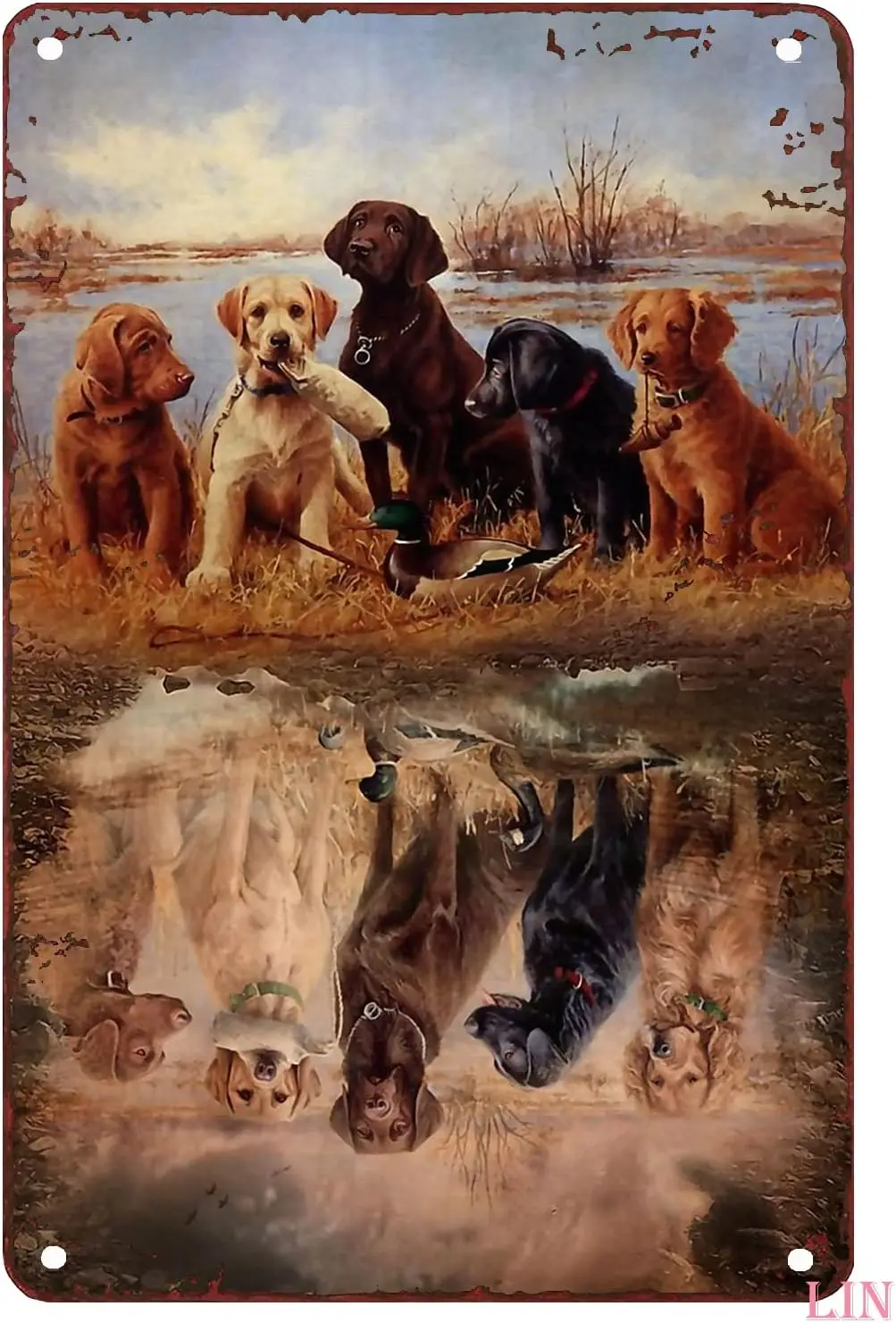 Hunting Decorations for Boys Room Duck Hunting Dogs Lovers Poster Waterfowl Hunting Metal Signs Vintage Room Decor Aesthetic Wal