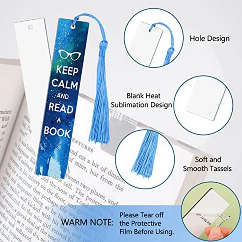 30 PCS Sublimation Blanks Bookmark Blanks Products Heat Transfer For DIY Bookmark Crafts, Double-Sided Printing