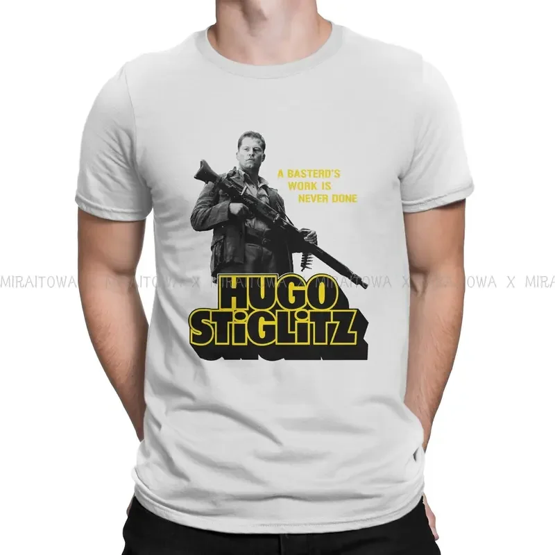 Y2K Inglourious Basterds Aldo Raine TShirt For Men HUGO STIGLITZ IS A BASTERD Basic Summer Tee T Shirt Novelty Trendy Loose