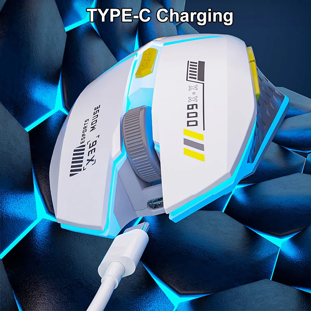 Bluetooth 5.4 마우스 2.4G 무선 마우스 RGB 백라이트 듀얼 모드 충전식 무음 마우스 게임용 마우스 PC 노트북 용 1600 인치 당 점 마우스 Bluetooth 5.4 Mouse 2.4G Wireless Mouse RGB Backlit Dual-mode Rechargeable Silent Mice