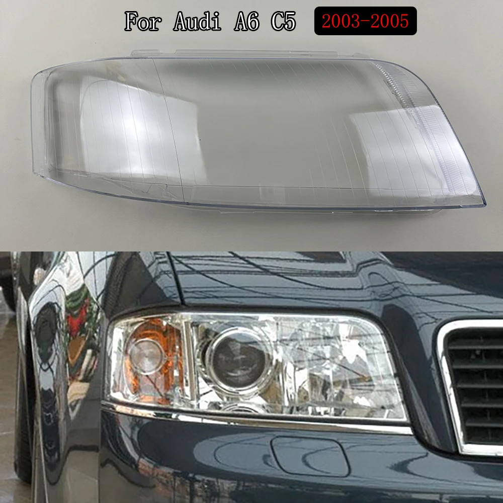 

For Audi A6 C5 2003 2004 2005 Front Headlight Cover Headlamp Lamp Shell Transparent Lampshade Lens Plexiglass