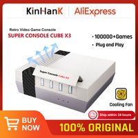 KINHANK Super Console Cube X3 Retro Game Console 100000 Games Support NAOMI/DC/SS/MAME 8K Output TV Box with Gamepads