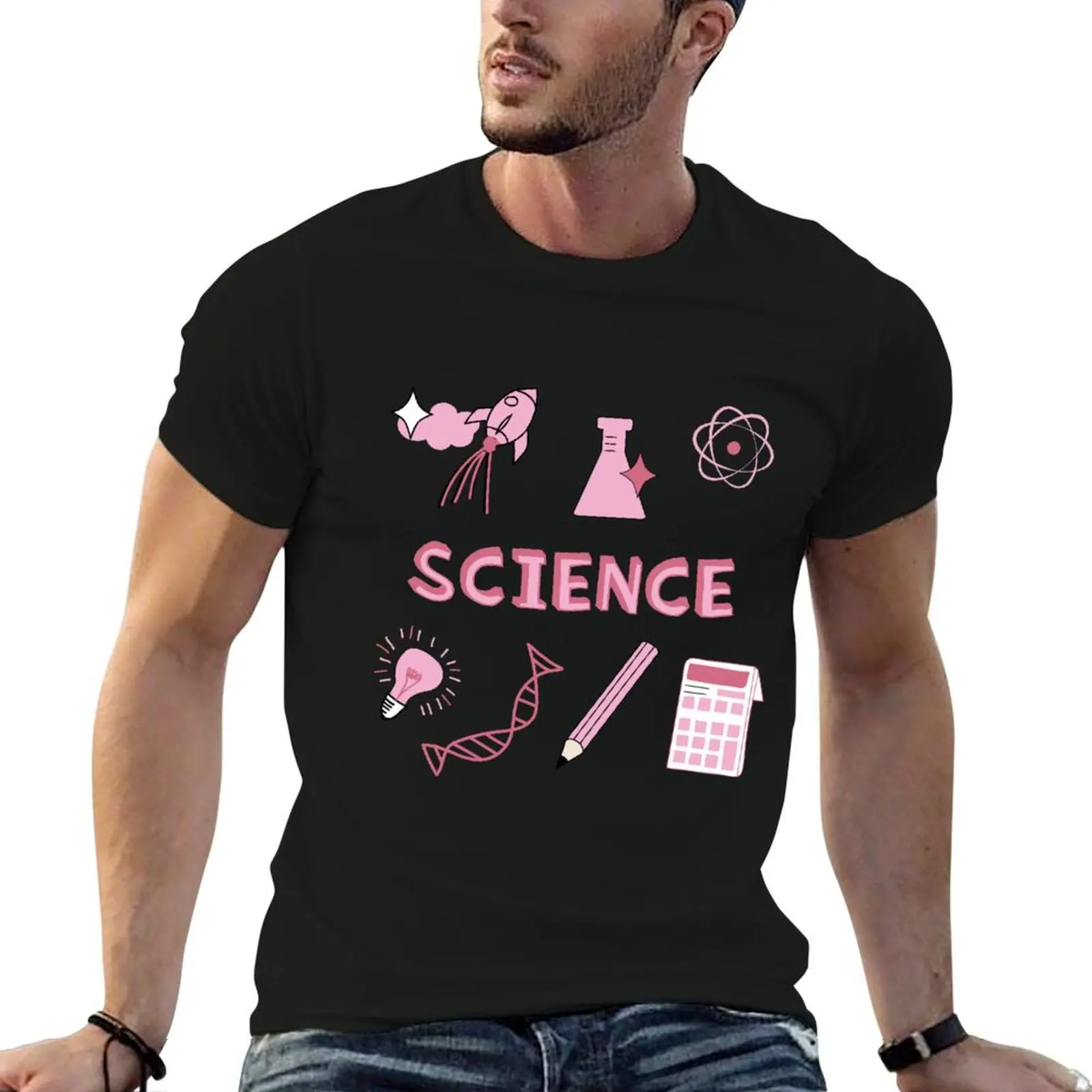 

Pink Science School Subject Sticker Pack T-Shirt plain plus size tops luxury clothes men