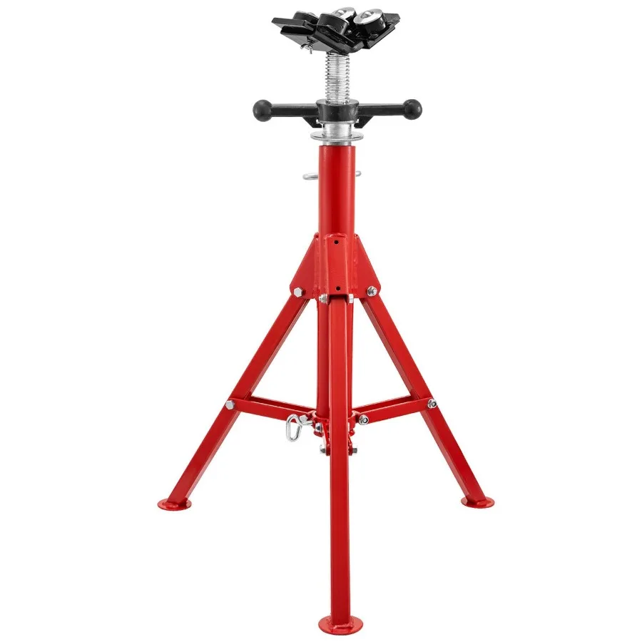 

1500LB Welding Pipe Stand with 4-Ball Transfer V-Head and Folding Legs Adjustable Height 28-52IN Steel Pipe Jacks for Welding A