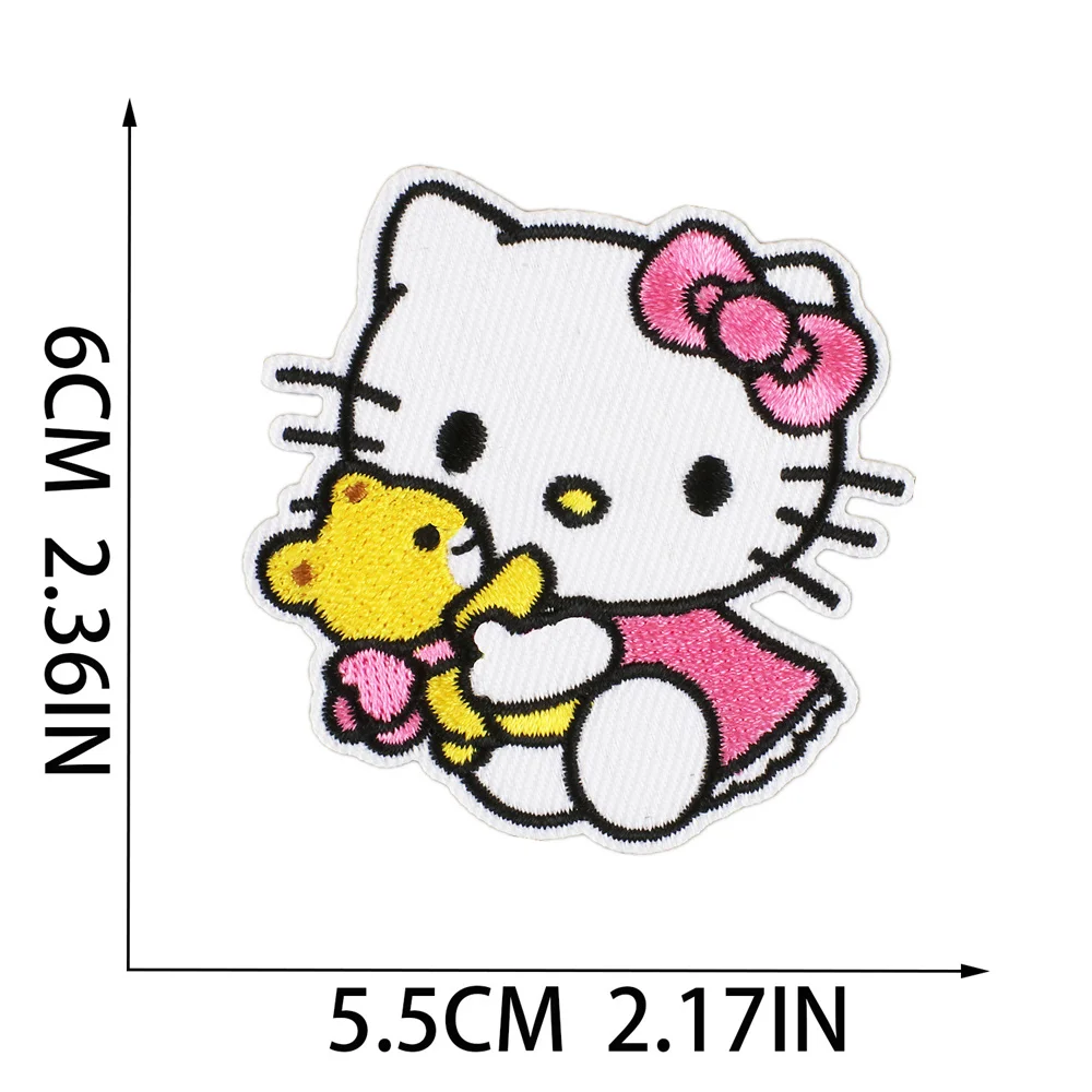 New Hello Kitty Melody Patch Iron On Embroidered For Clothing Cartoon Anime Patches For Kid Clothes view 3