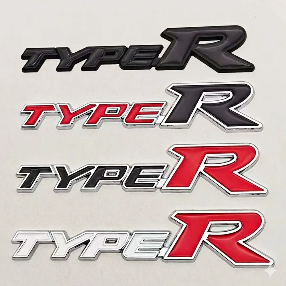 Emblema 3D de metal tipo R para porta-malas traseiro de carro, adesivo para Honda TYPE R, acessórios de estilo automotivo.